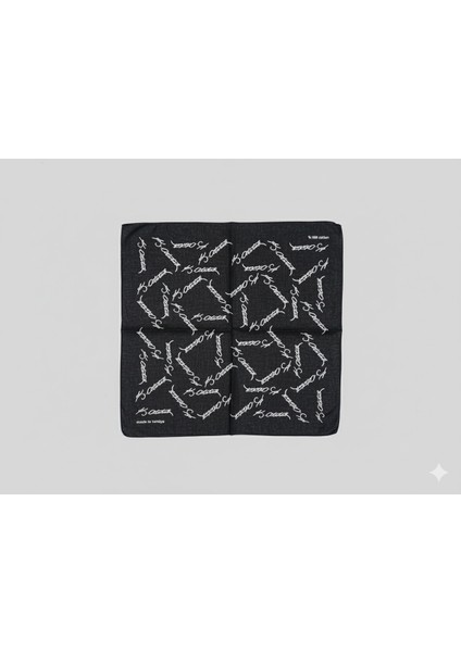 Atatürk Imzalı ve Portre Baskılı Siyah Fular /bandana | %100 Pamuk | Unisex | 10 Kasım – 29 Ekim – 19 Mayıs