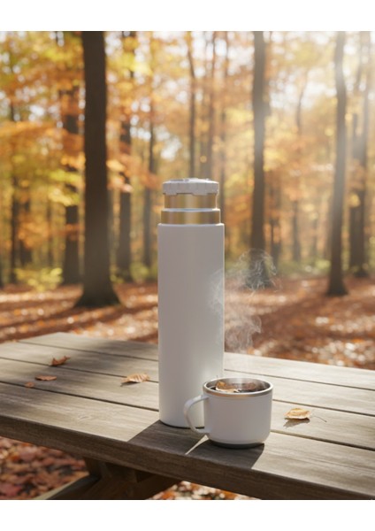 500 ml Bardaklı Paslanmaz Çelik Termos Çift Kat Isı Yalıtımlı Sıcak ve Soğuk Içecek Saklama indirimleri