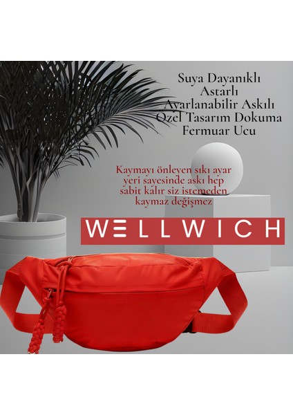 Kırmızı Çapraz Çanta Bel Çantası Spor Çantası Ultra Hafif Oxford Kumaş Suya Dayanıklı