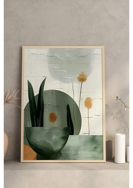 🌿 3’lü Çerçeveli Bitki ve Geometrik Şekilli Modern Tablo Seti – Uv Baskılı, Mdf Zeminli 🟠 CRV1032 23 x 32 modelleri