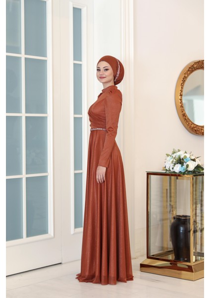 Simli Şifon Abiye Işıl modelleri