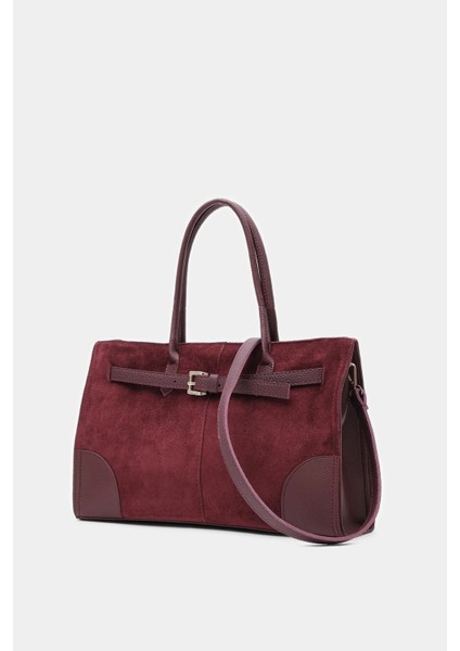 %100 Hakiki Süet Deri Fermuar Kapama ve Uzun Askı Detaylı Kadın El ve Omuz Çantası fiyatları