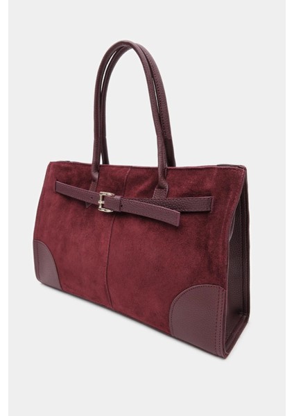 %100 Hakiki Süet Deri Fermuar Kapama ve Uzun Askı Detaylı Kadın El ve Omuz Çantası fırsatları