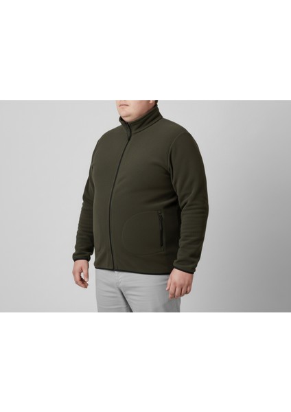 Erkek Polar Fermuarlı Yakalı Sweatshirt Battal Kalıp Geniş Beden indirimleri