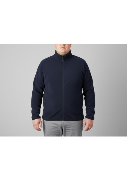 Erkek Polar Fermuarlı Yakalı Sweatshirt Battal Kalıp Geniş Beden indirimleri