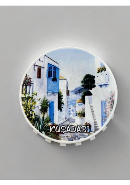 Kuşadası Temalı Kapak Şeklinde Açacak Magnet Şişe Açacağı Pembe