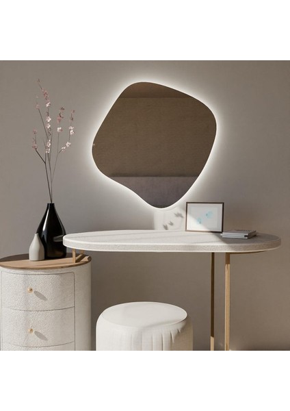 Haloform LED Ayna – Organik Form Modern Duvar Aynası