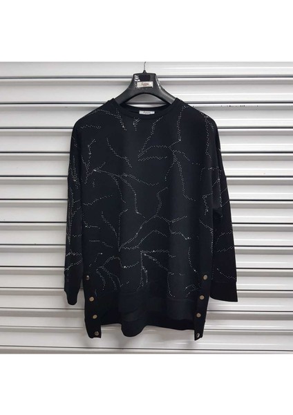 Kadın Kristal Kumaş Sweatshirt Taş Detaylı fırsatları