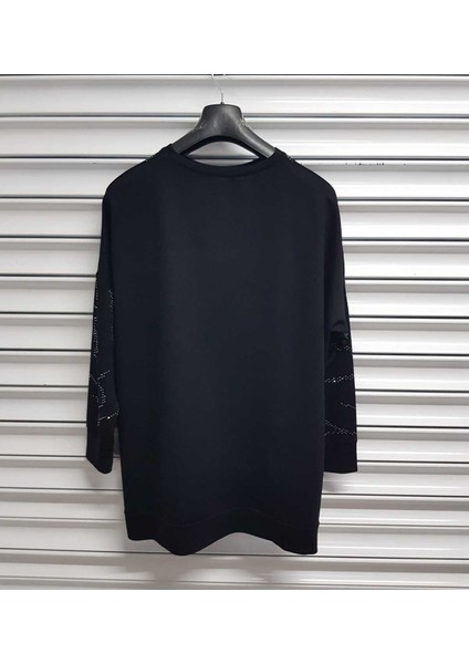 Kadın Kristal Kumaş Sweatshirt Taş Detaylı indirimleri