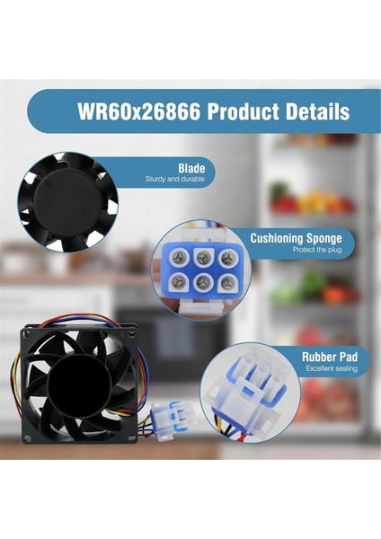 WR60X26866 Geliştirilmiş Buzdolabı Buharlaştırıcı Fan Motoru, Ge Buzdolabına Uygun, V80E14MS2A3-57A611 ve WR60X26030'UN Yerini Alır (Yurt Dışından) fiyatları
