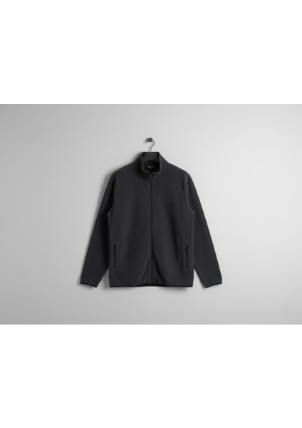 Erkek Polar Fermuarlı Yakalı Sweatshirt Battal Kalıp Geniş Beden