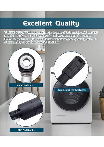 Samsung Çamaşır Makineleri Için 4 Adet DC66-00470D Amortisör WF45R6300AV/US WF45T6000AP/US AP6884239,PS12720639 (Yurt Dışından) modelleri
