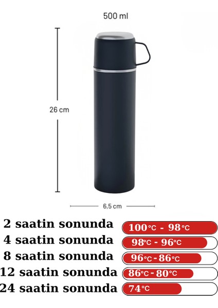 500 ml Bardaklı Paslanmaz Çelik Termos Çift Kat Isı Yalıtımlı Sıcak ve Soğuk Içecek Saklama fiyatları