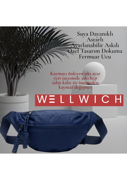 Lacivert Çapraz Çanta Bel Çantası Spor Çantası Ultra Hafif Oxford Kumaş Suya Dayanıklı