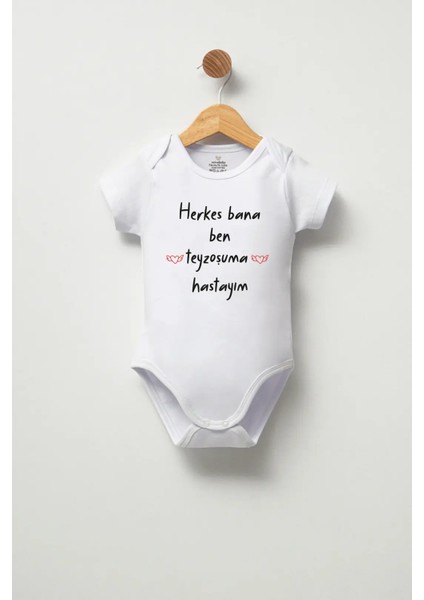 %100 Pamuklu Bebek Body - Teyzosuma Yazılı Badi