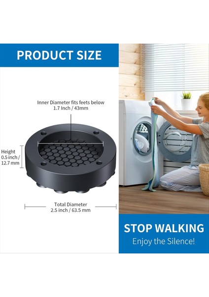 Güçlü Adsorpsiyon Vantuzlu Çamaşır Makinesi Için Titreşim Önleyici Pedler, 8 Paket Kaymaz Kauçuk Sabitleyici Desteği (Yurt Dışından) modelleri