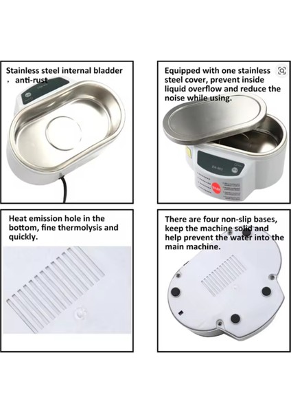30W Dijital Ultrasonik Temizleyici 500ML Yıkama Mücevher Kolye Yüzük Gözlük Saat Fırça Ultrason Yıkama Temizleyici Alet (Abd) (Yurt Dışından) modelleri