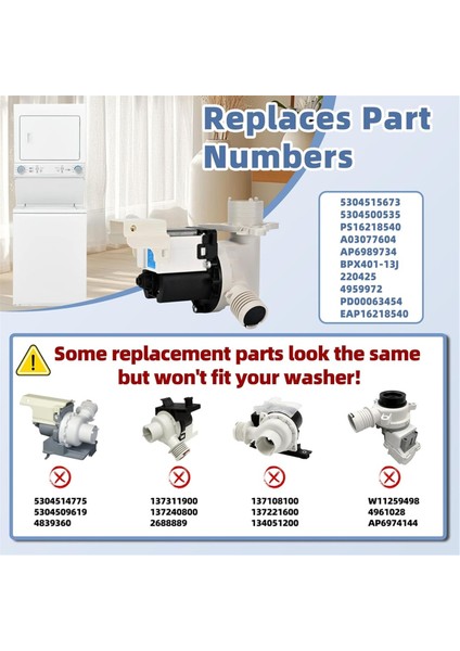 5304524452 Frigidaire Çamaşır Makinesi Pompası Için Çamaşır Kurutma Makinesi Tahliye Pompası Grubu 5304515673 5304500535 Çamaşır Makinesi Parçası AP6989734 (Yurt Dışından) modelleri