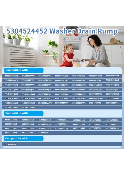 5304524452 Frigidaire Çamaşır Makinesi Pompası Için Çamaşır Kurutma Makinesi Tahliye Pompası Grubu 5304515673 5304500535 Çamaşır Makinesi Parçası AP6989734 (Yurt Dışından) fırsatları
