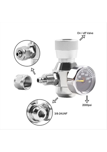 Akvaryum Co2 Regülatörü 2000PSI Basınç Göstergesi 6mm Emme Tüpü 3/8-24UNF Için (Yurt Dışından) fırsatları