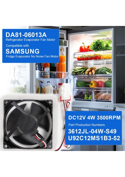 DA81-06013A DA31-00287A Samsung Buzdolabı Buharlaştırıcısı Için Sessiz Buzdolabı Buharlaştırıcı Fan Motoru (Yurt Dışından) modelleri