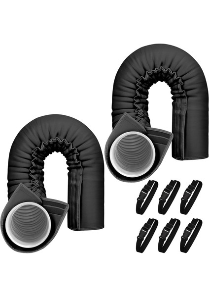2 Paket Taşınabilir Klima Hortumu Yalıtım Kılıfı, 5 Inç ve 5,9 Inç Çaplı Egzoz Hortumu Için Taşınabilir Klima Hortumu Kılıfı Sarma (Yurt Dışından)