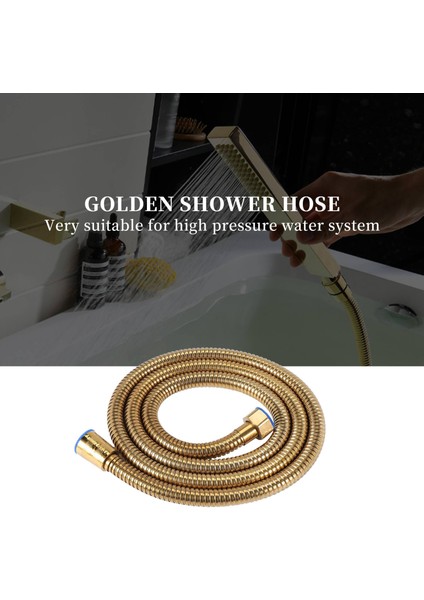 1.5 M Altın Duş Başlığı Hortumu Uzun Esnek Paslanmaz Çelik Banyo Su Borusu (Yurt Dışından) fiyatları