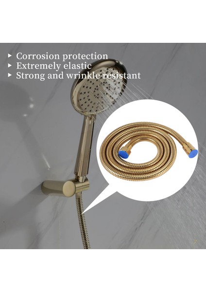 1.5 M Altın Duş Başlığı Hortumu Uzun Esnek Paslanmaz Çelik Banyo Su Borusu (Yurt Dışından) modelleri