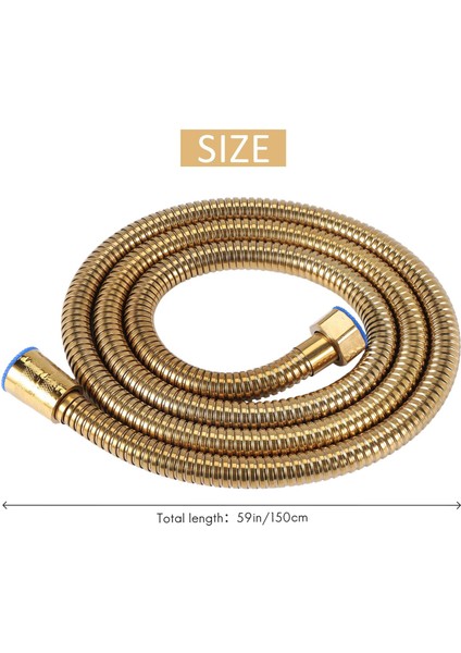 1.5 M Altın Duş Başlığı Hortumu Uzun Esnek Paslanmaz Çelik Banyo Su Borusu (Yurt Dışından) fırsatları