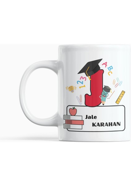 J Harfi ile Başlayan Öğretmenler Için Özel Tasarım Hediyelik Baskılı Kupa Bardak