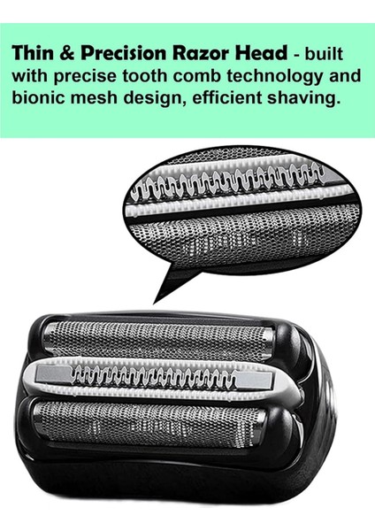 Braun Proskin Elektrikli Tıraş Makinesi Islak ve Kuru Başlık 3040S 310S 340S-4 3000S Folyo ve Kesici Için Seri 3 Yedek Başlık 32B (Yurt Dışından) modelleri