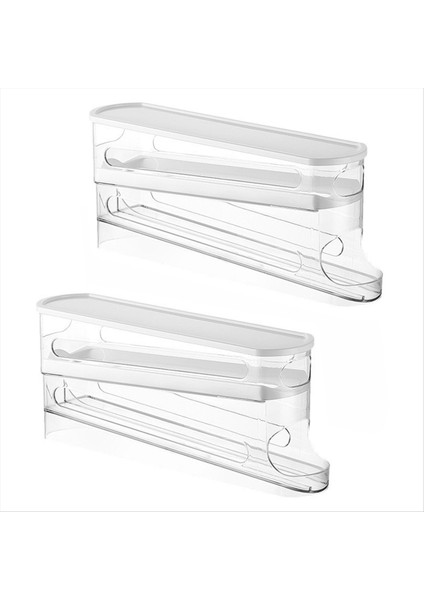 Buzdolabı Için 2 Adet Yumurta Tutucu, Buzdolabı Için Otomatik Yuvarlanan Yumurta Dağıtıcı, Buzdolabı Saklama Kutusu Için Yumurta Kabı (Yurt Dışından)