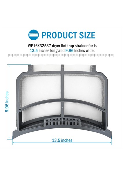 Ge Çamaşır Kurutma Makinesine Uygun Kurutma Makinesi Lint Filtresi Tuzak Ekranı, Kurutma Makinesi Lint Süzgeci WE16X32537 WE16X29597 AP7205579'UN Yerini Alır (Yurt Dışından) modelleri