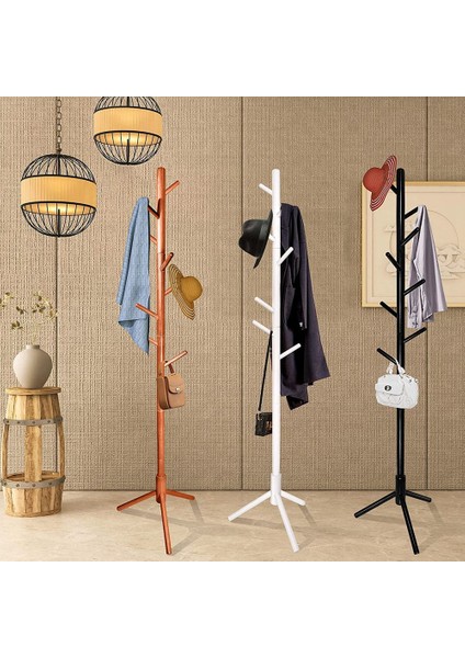 Santkuee Kancalı Ahşap Portmanto, Mont, Giysi, Şapka Için Serbest Ayaklı Portmanto Askı Standı, Yatak Odasında, Kahverengi (Yurt Dışından) fiyatları