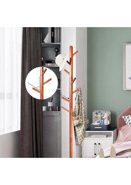 Santkuee Kancalı Ahşap Portmanto, Mont, Giysi, Şapka Için Serbest Ayaklı Portmanto Askı Standı, Yatak Odasında, Kahverengi (Yurt Dışından) modelleri