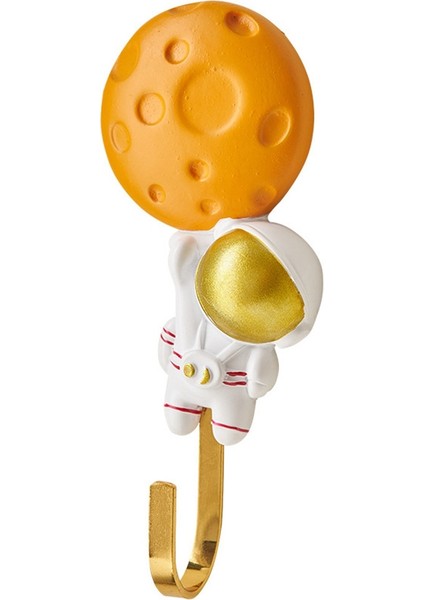 Santkuee Karikatür Reçine Astronot Figürleri Metal Duvar Kancaları Dekor Buzdolabı Kancası Anahtarlık Elbise Duvar Askısı Dekor A (Yurt Dışından)