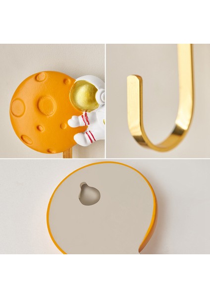 Santkuee Karikatür Reçine Astronot Figürleri Metal Duvar Kancaları Dekor Buzdolabı Kancası Anahtarlık Elbise Duvar Askısı Dekor A (Yurt Dışından) indirimleri