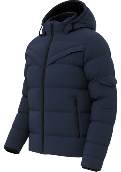 Erkek Lacivert Erkek Outdoor Su Geçirmez Kapüşonlu Kışlık Kaban – Rüzgar ve Yağmura Dayanıklı Mont&kaban modelleri