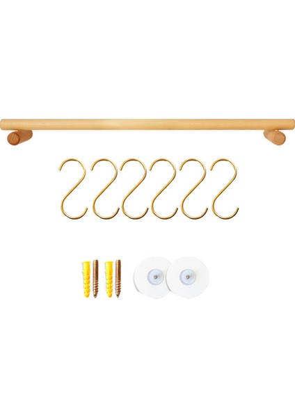 Santkuee Mutfak Asılı Çubuk Kanca Raf Delikli Kayın Ahşap Duvar Asılı Raf Spatula Bez Kaşık Depolama Rafı (Yurt Dışından)