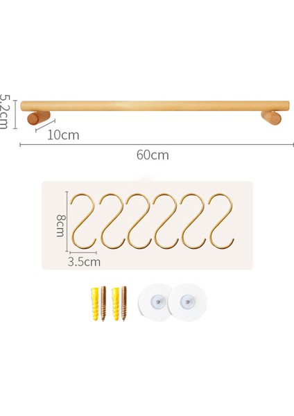 Santkuee Mutfak Asılı Çubuk Kanca Raf Delikli Kayın Ahşap Duvar Asılı Raf Spatula Bez Kaşık Depolama Rafı (Yurt Dışından) fiyatları