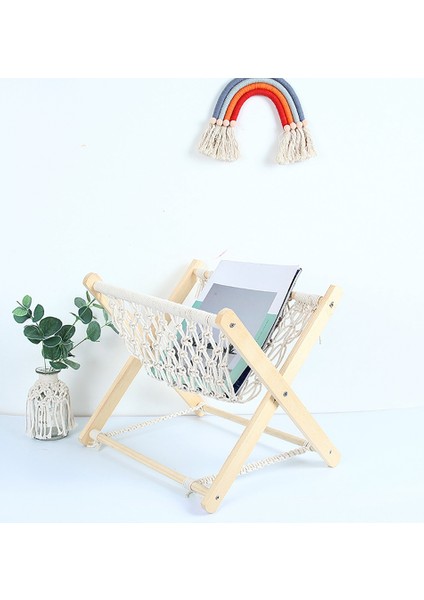 Santkuee Boho Dergilik, Dekoratif Makrome Kitap Dergilik Rafı, Havlu Saklama Sepeti, Rustik Oda Dekorasyonu (Yurt Dışından) fırsatları