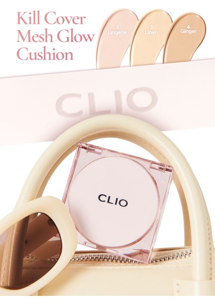 Yoğun Nem ve Işıltı Veren Cushion CLIO Kill Cover Mesh Glow Cushion Mini (3 Linen) SPF50+ PA++++