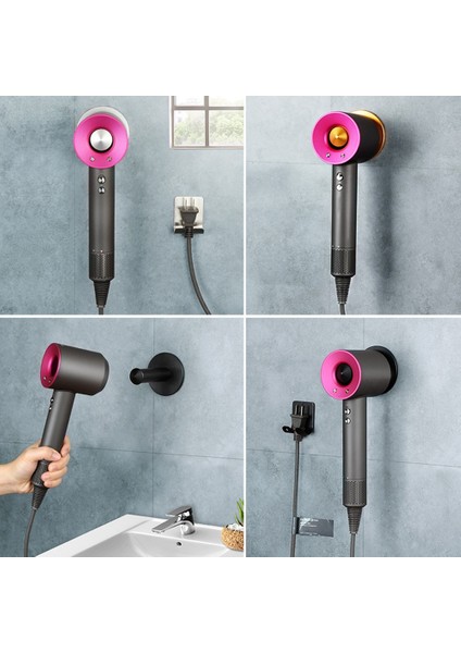 Santkuee Saç Kurutma Makinesi Için Askı Duvara Montaj Tutucu Banyo Metal Aksesuarları Asılı Raf Raf Taşınabilir Depolama-B (Yurt Dışından) fiyatları