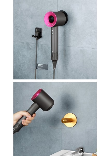 Santkuee Saç Kurutma Makinesi Için Askı Duvara Montaj Tutucu Banyo Metal Aksesuarları Asılı Raf Raf Taşınabilir Depolama-B (Yurt Dışından) indirimleri