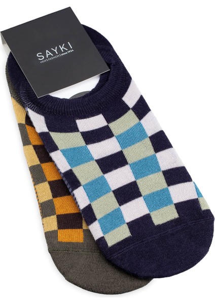 Lacivert 2'li Kareli Babet Çorap