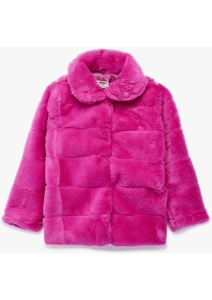 Uzun Kollu Cep Detaylı Bebe Yaka Suni Kürklü Ceket (Aw 25)