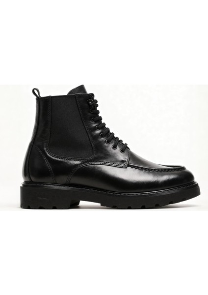 Efektli Bağcıklı Deri Siyah Bot modelleri