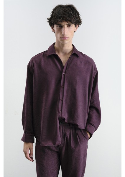 Efektli Modal Bordo Gömlek indirimleri