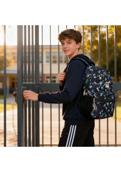 Geniş Hacimli Ekstra Dayanıklı -Su Geçirmez-Okul Çantası-Spor Çantası Haki-Mavi Renk fırsatları