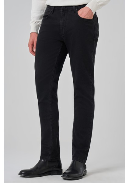 Erkek Siyah Denim 5 Cep Slim Fit Jean Kot Pantolon modelleri